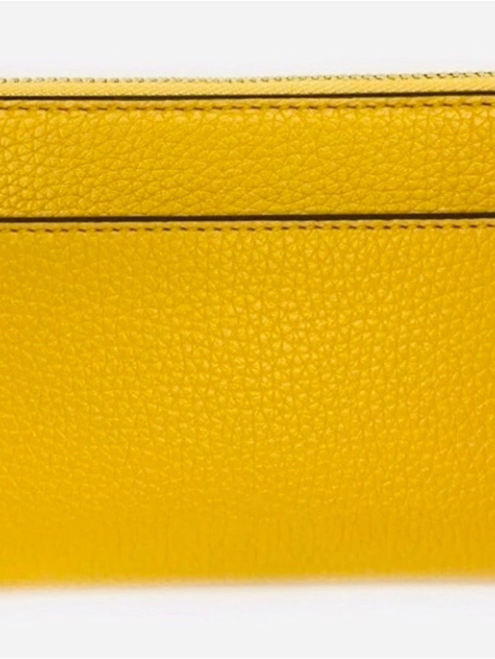 Tory Burch Yellow Pebbled Leather Zip Wallet with Tassel - Picture 2 of 6